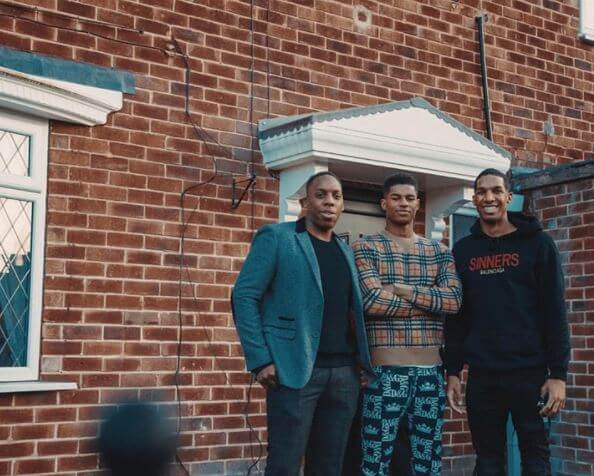 Dwaine Maynard with his brothers, Marcus Rashford and Dane Rashford.